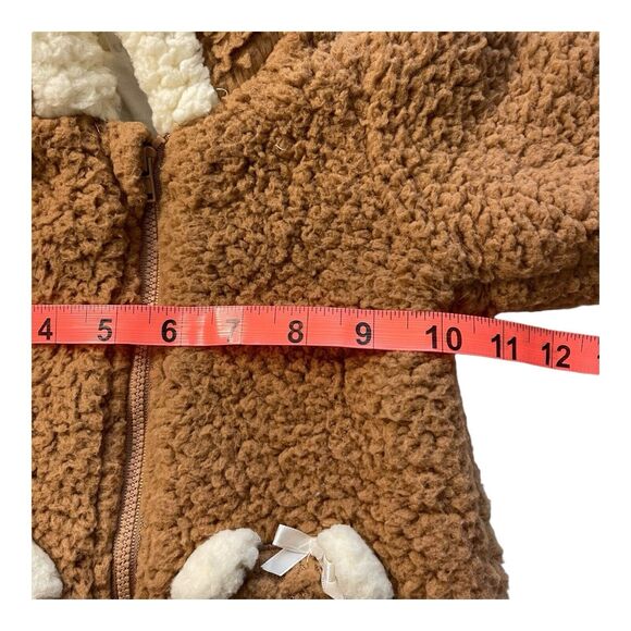 Baby Essentials 18M Sherpa Teddy Bear Hoodie Jacket Zip Up Brown Unisex - Picture 5 of 9